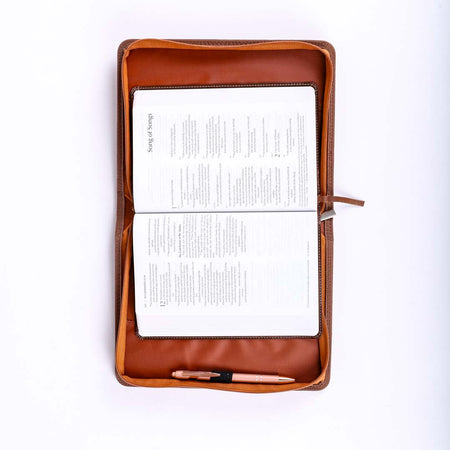 BIBLE COVER IMITATION LEATHER THINGS ABOVE LIGHT BROWN L