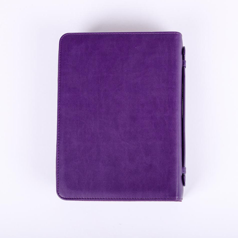 Bible Cover Imitation Leather Great Love Purple L