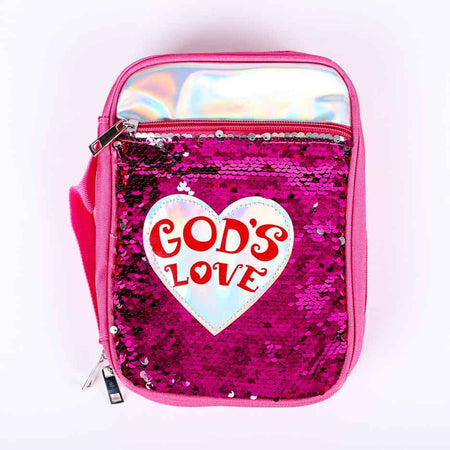 BIBLE COVER SEQUIN GODS LOVE L
