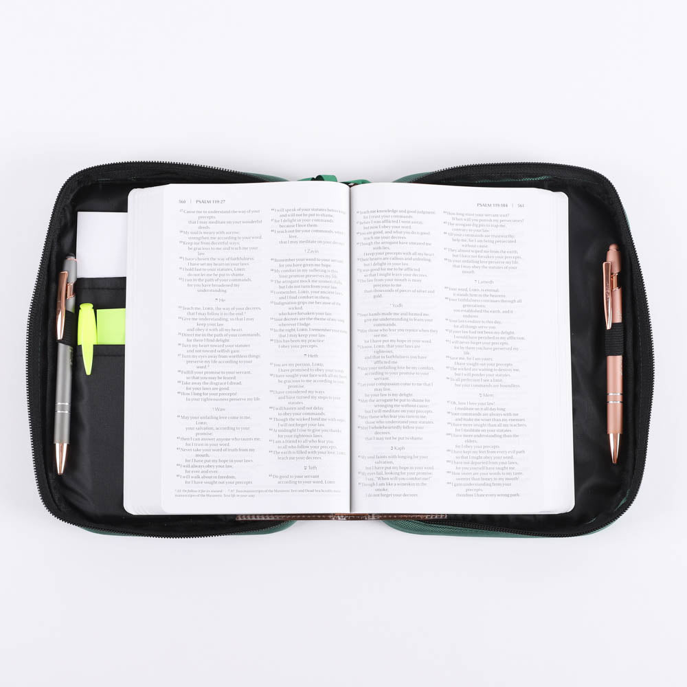 BIBLE COVER CANVAS MAP GREEN L