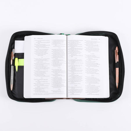 BIBLE COVER CANVAS MAP GREEN M