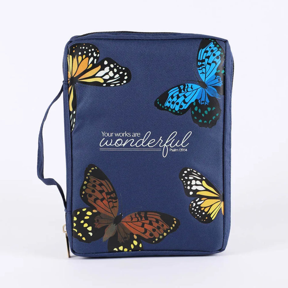 Canvas Bible Cover – Butterfly “Wonderful” – L