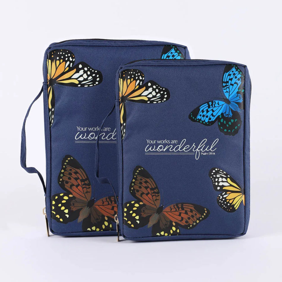 Canvas Bible Cover – Butterfly “Wonderful” – L
