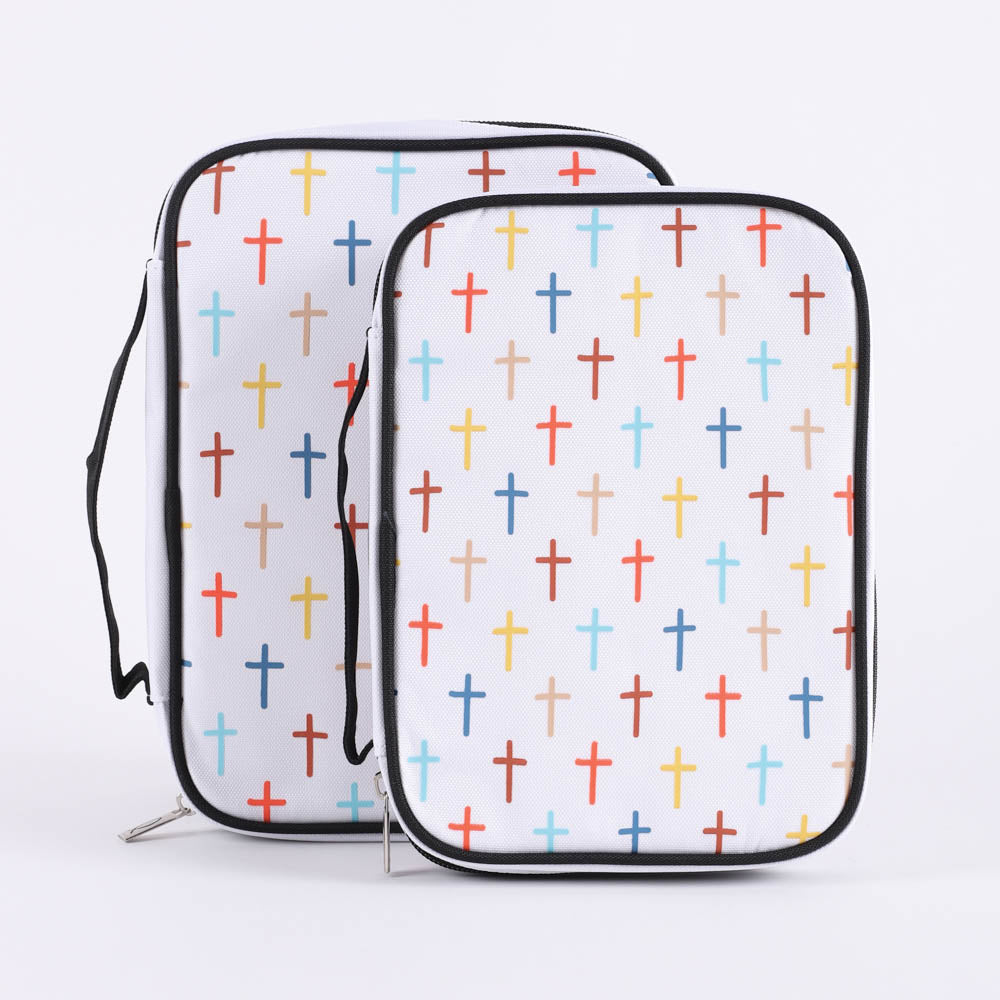 BIBLE COVER CANVAS COLORFUL CROSSES M