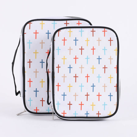 BIBLE COVER CANVAS COLORFUL CROSSES M