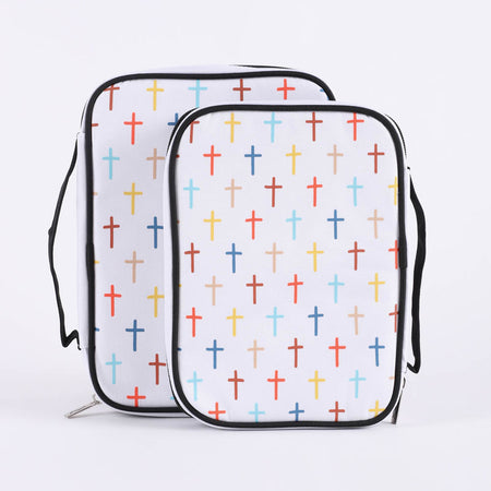 BIBLE COVER CANVAS COLORFUL CROSSES M