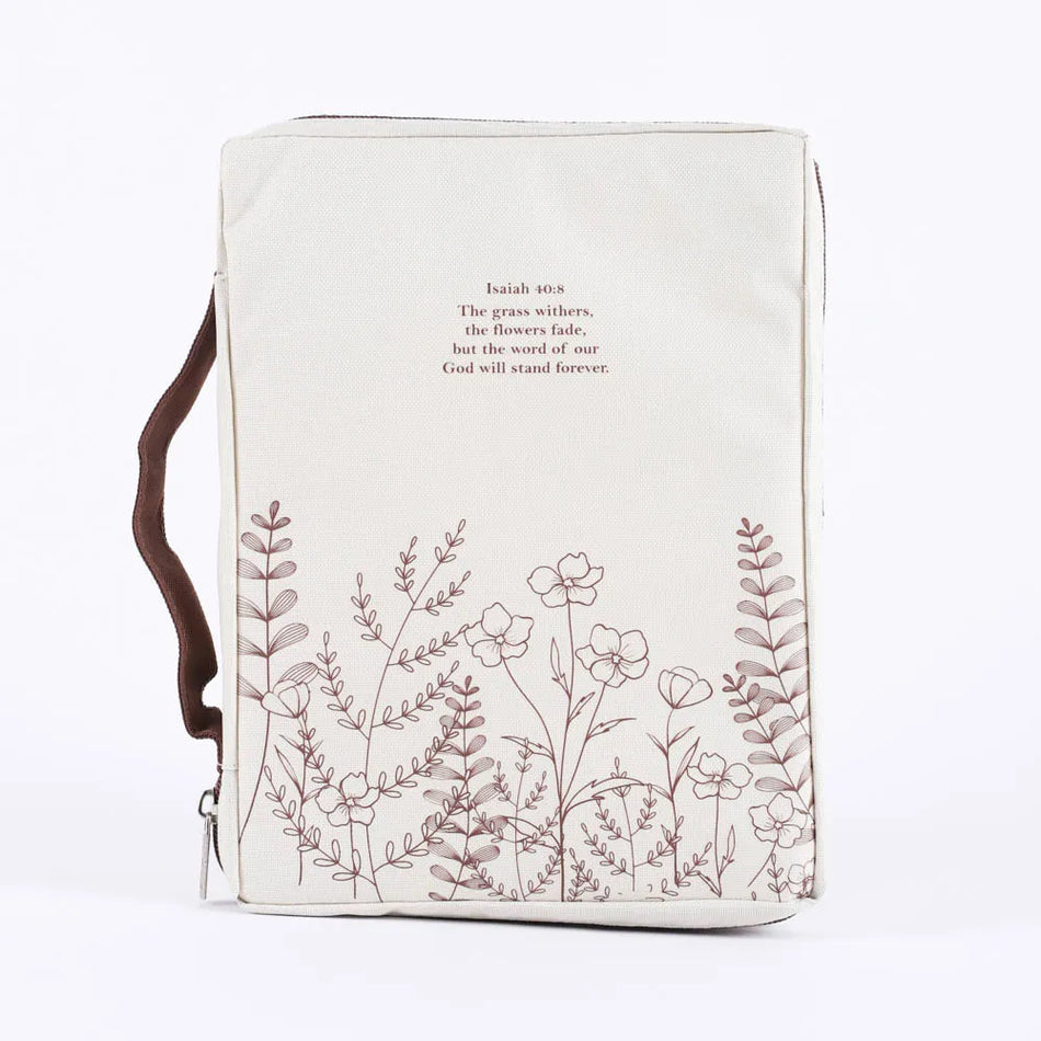 Canvas Bible Cover – Isaiah 40:8 Wildflowers – L