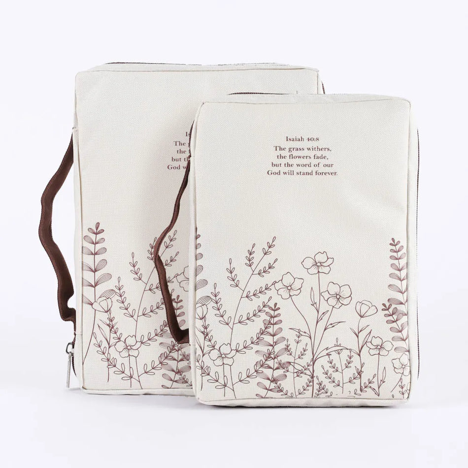 Canvas Bible Cover – Isaiah 40:8 Wildflowers – L