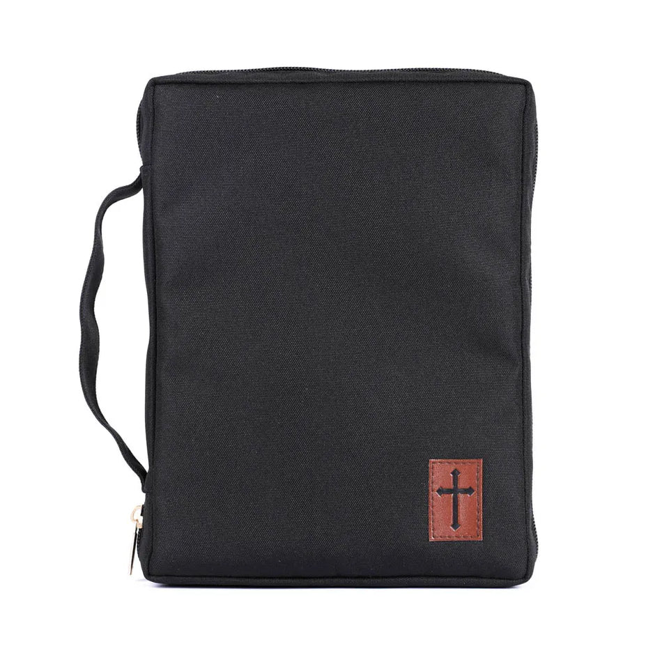 Canvas Bible Cover – Cross Patch – L