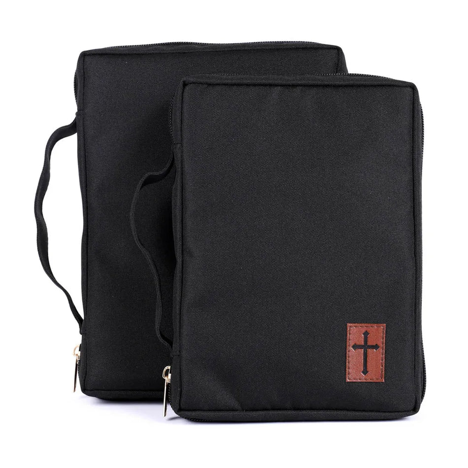Canvas Bible Cover – Cross Patch – L