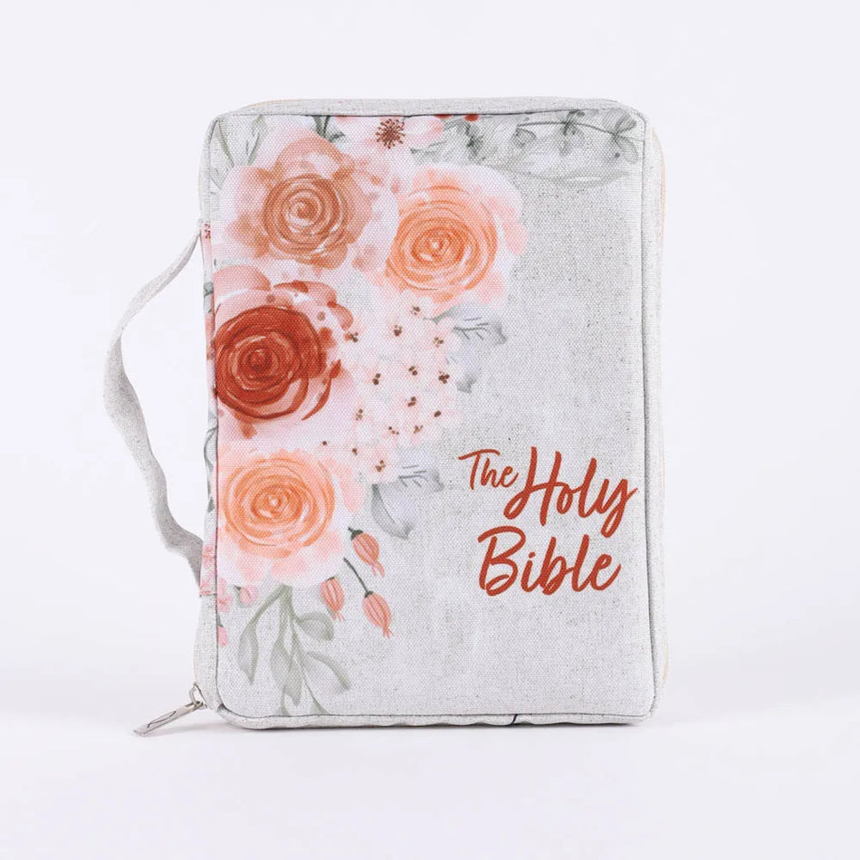 Canvas Bible Cover – Holy Bible Floral – L