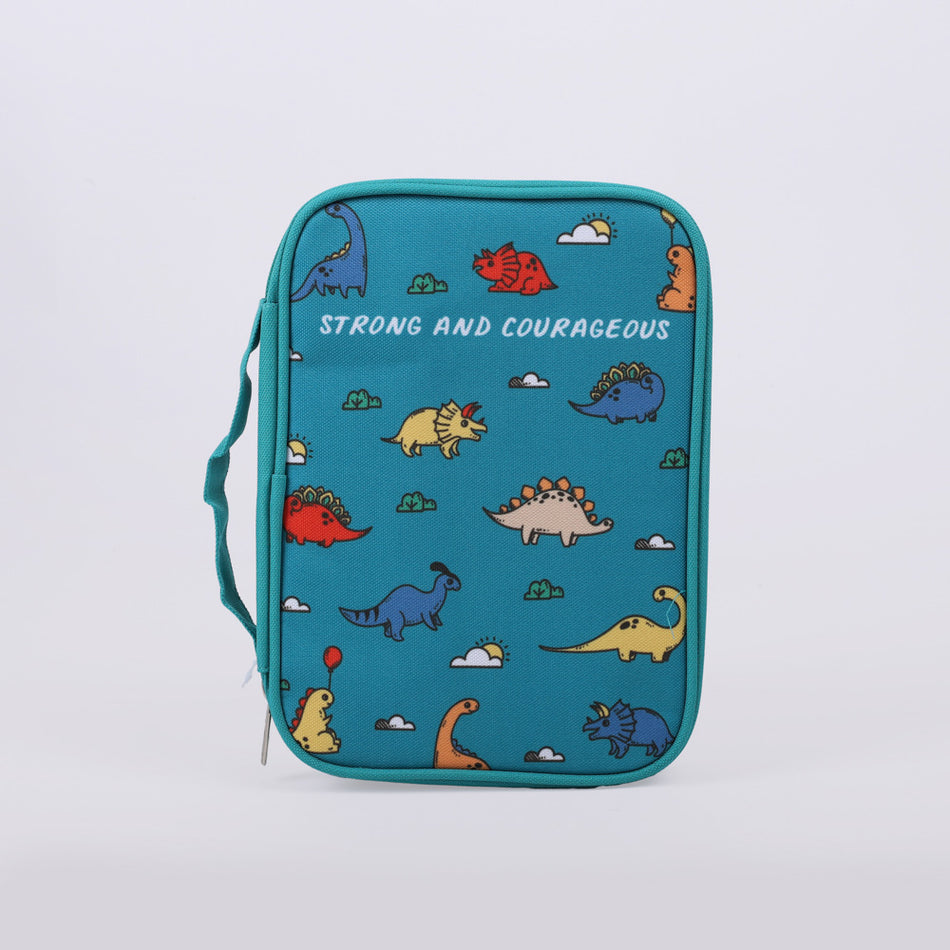 Be Strong and Courageous Canvas Bible Cover | Christian Scripture Carrying Case | Multiple Sizes