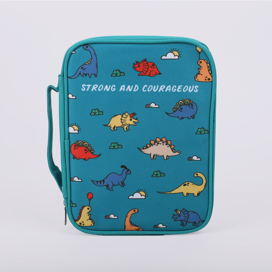 Be Strong and Courageous Canvas Bible Cover - Christian Scripture Carrying Case - Multiple Sizes, product view 2