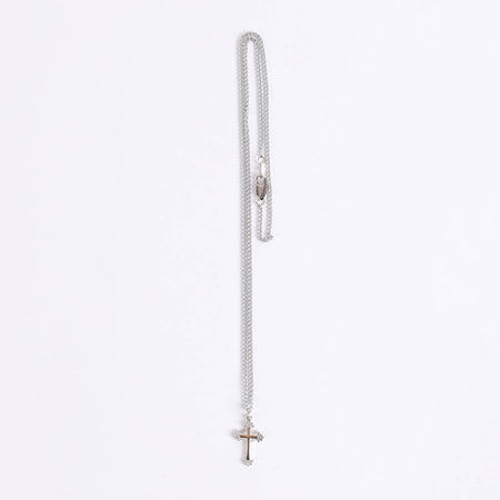 NECKLACE 2 TONE CROSS STERLING 16-17"