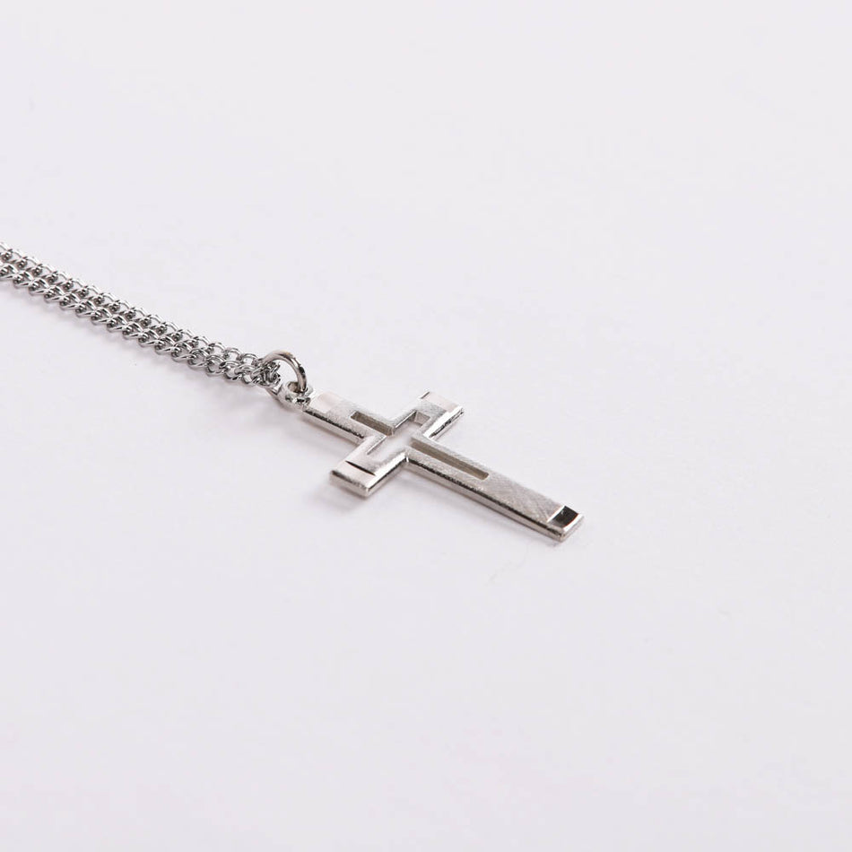 NECKLACE CUT OUT CROSS STERLING 18"