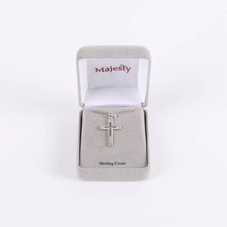 NECKLACE CUT OUT CROSS STERLING 18"