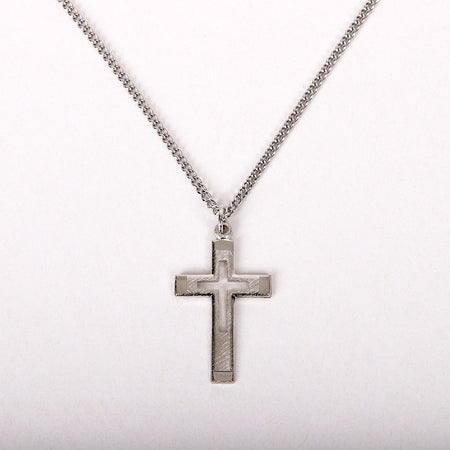 NECKLACE CUT OUT CROSS STERLING 18"
