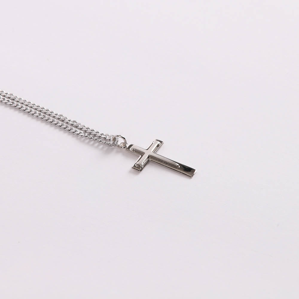 NECKLACE CROSS W/NAIL STERLING 24"