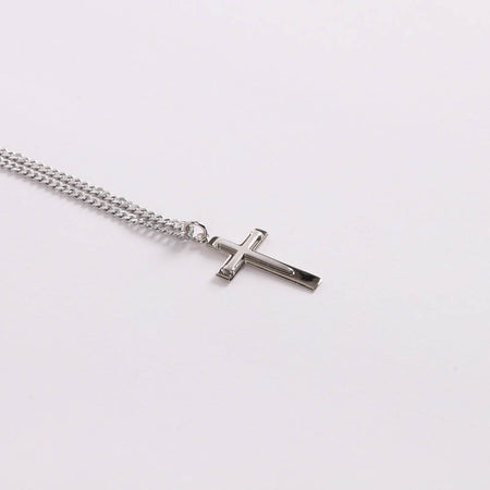 NECKLACE CROSS W/NAIL STERLING 24"