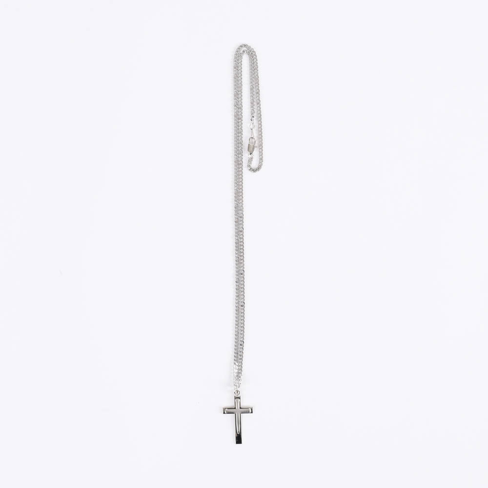 NECKLACE CROSS W/NAIL STERLING 24"
