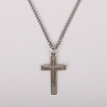 NECKLACE CROSS W/NAIL STERLING 24"