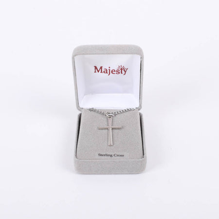 NECKLACE CROSS STERLING 24"