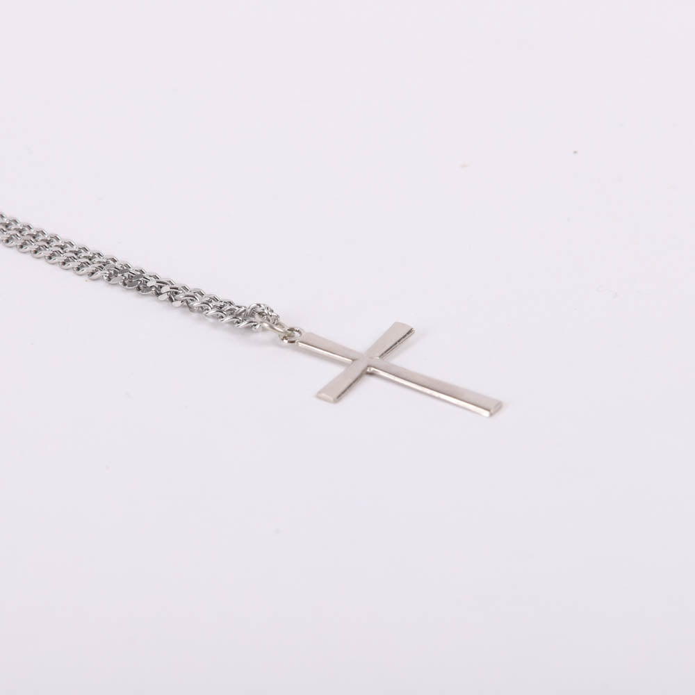 NECKLACE CROSS STERLING 24"