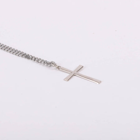 NECKLACE CROSS STERLING 24"