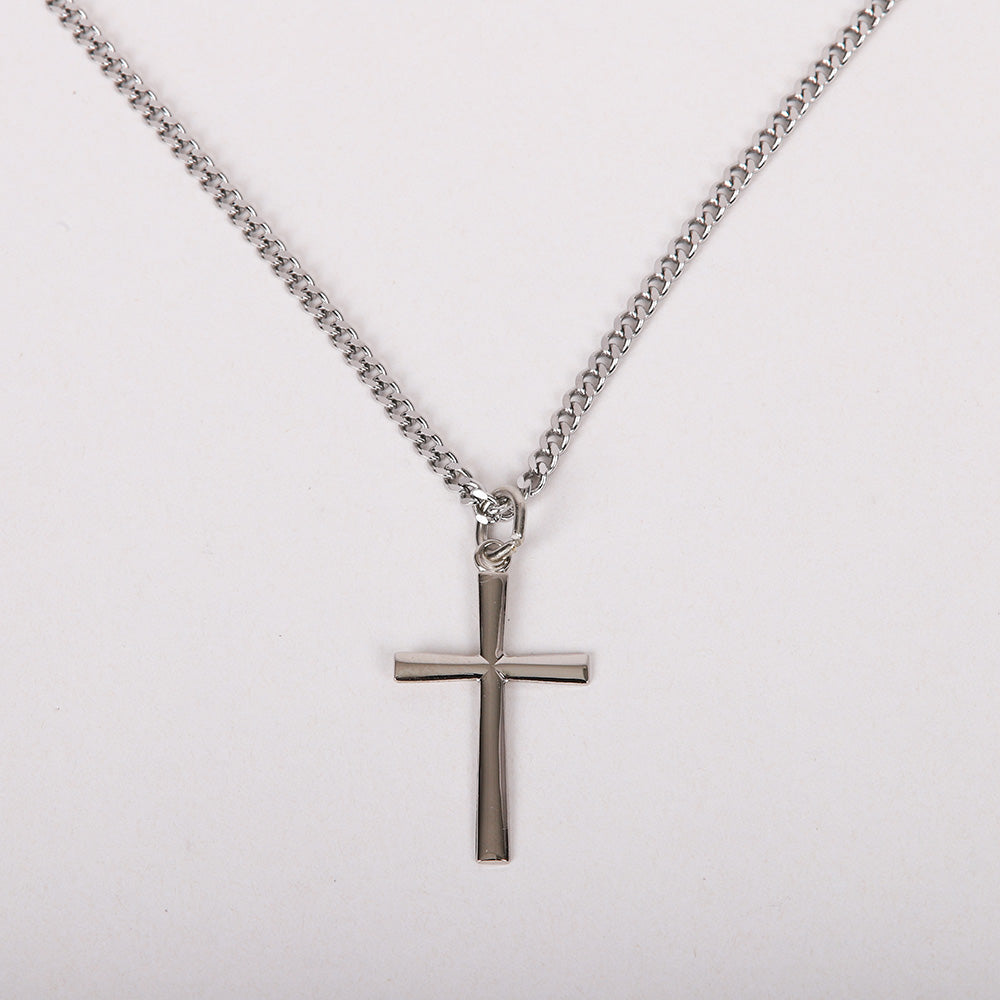 NECKLACE CROSS STERLING 24"