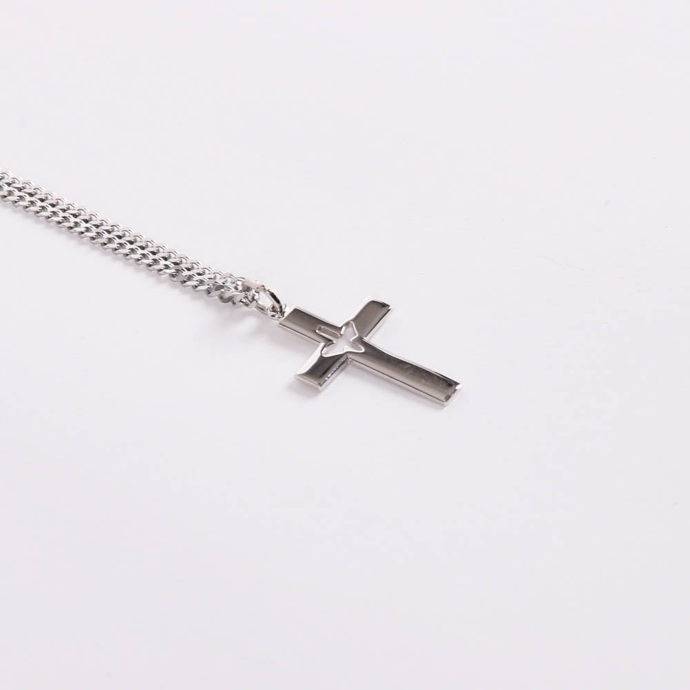 NECKLACE CROSS CUTOUT DOVE 24"