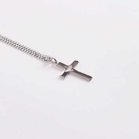 NECKLACE CROSS CUTOUT DOVE 24"
