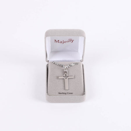 NECKLACE CROSS CUTOUT DOVE 24"