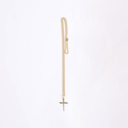 NECKLACE 2 TONE NAIL CROSS GOLD OVER STERLING 24"