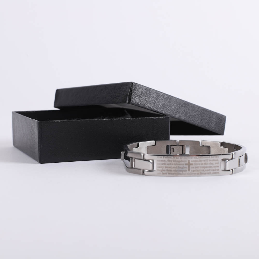 BRACELET O.F. PRAYER STAINLESS STEEL 8"