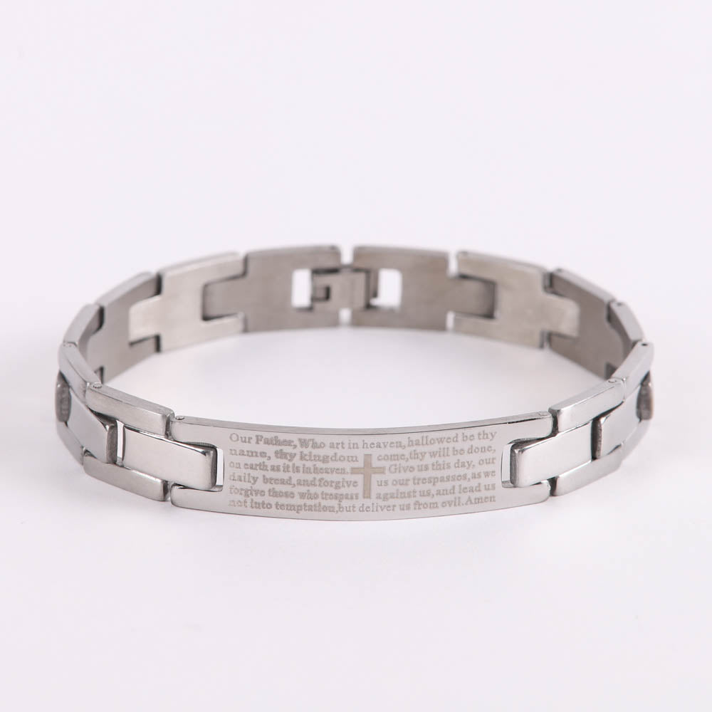 BRACELET O.F. PRAYER STAINLESS STEEL 8"