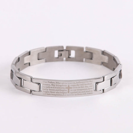 BRACELET O.F. PRAYER STAINLESS STEEL 8"