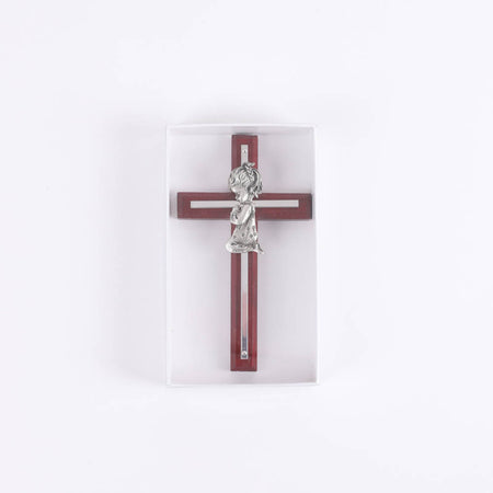 WALL CROSS CHERRY GIRL SILVER 6"