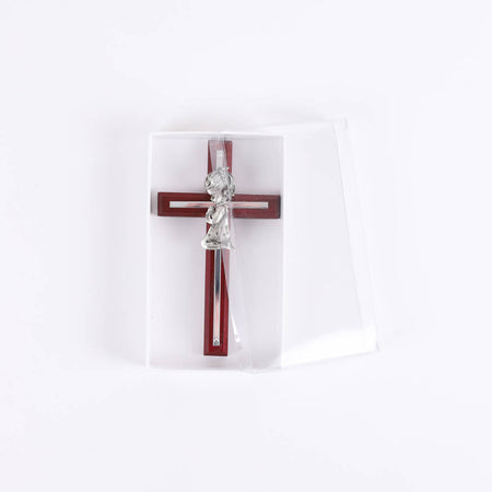 WALL CROSS CHERRY GIRL SILVER 6"