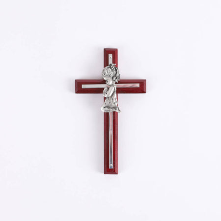 WALL CROSS CHERRY GIRL SILVER 6"