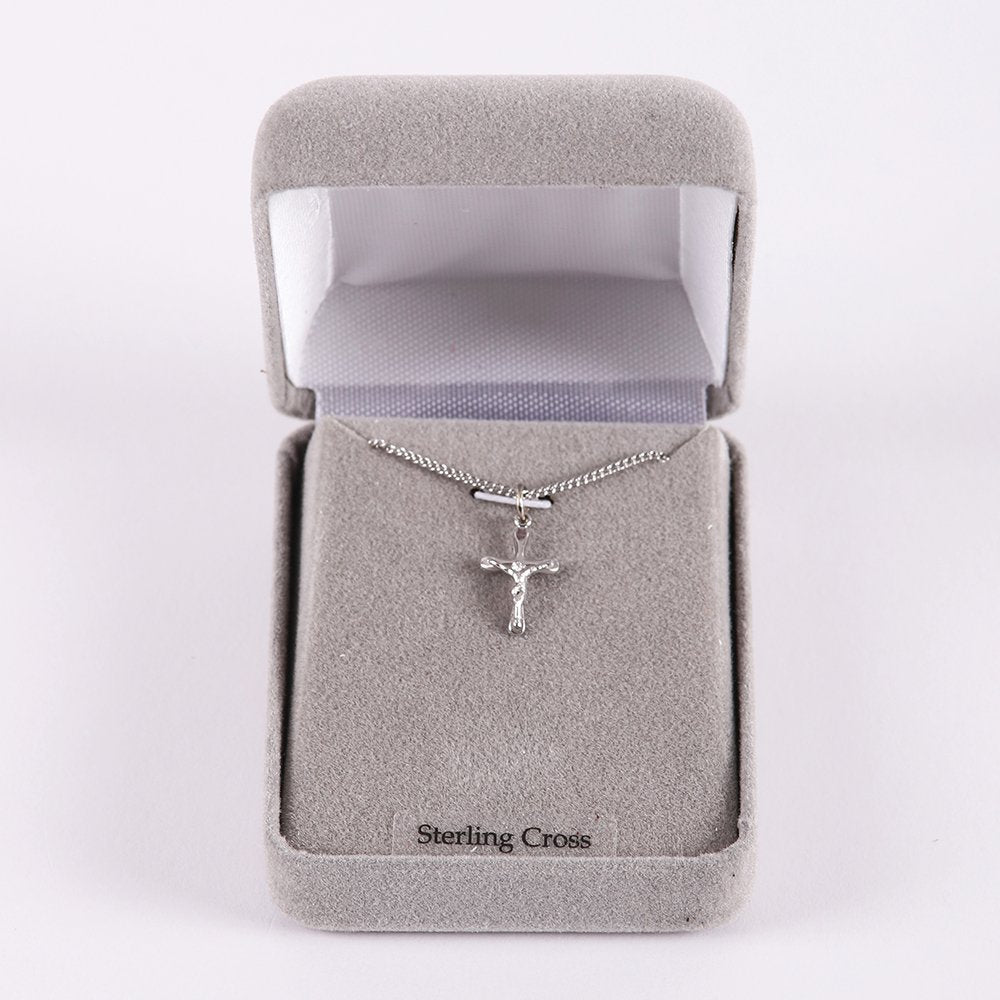 NECKLACE CRUCIFIX STERLING 16"