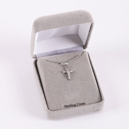 NECKLACE CRUCIFIX STERLING 16"