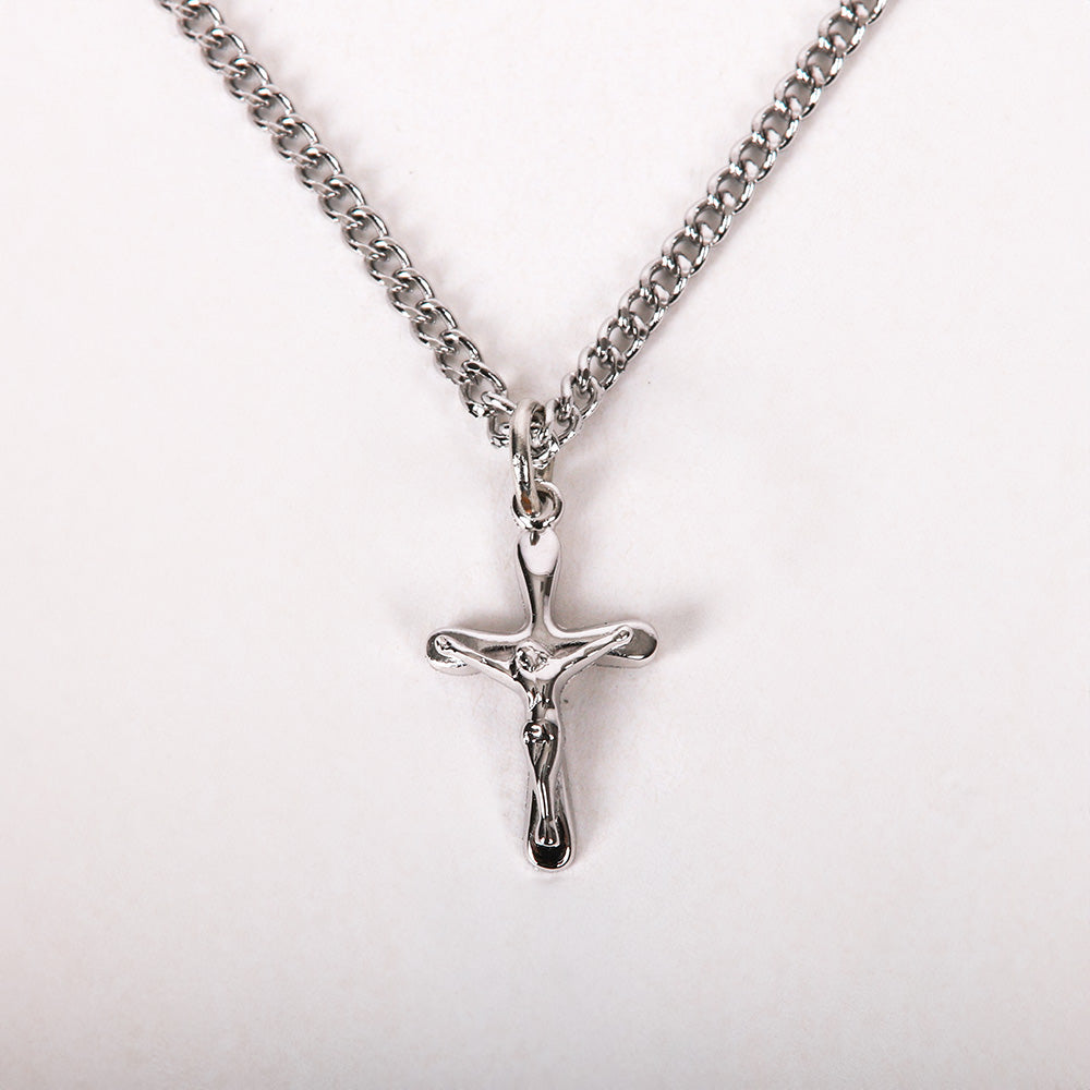 NECKLACE CRUCIFIX STERLING 16"