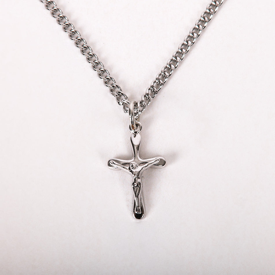 NECKLACE CRUCIFIX STERLING 16"