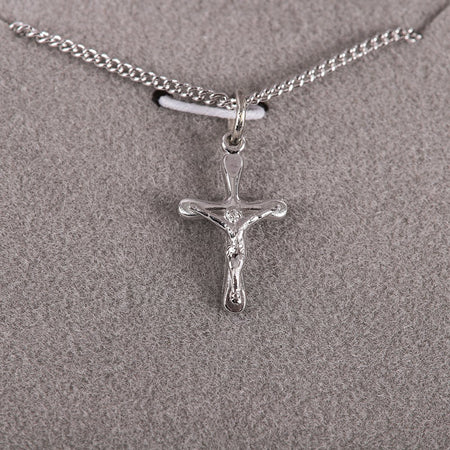 NECKLACE CRUCIFIX STERLING 16"