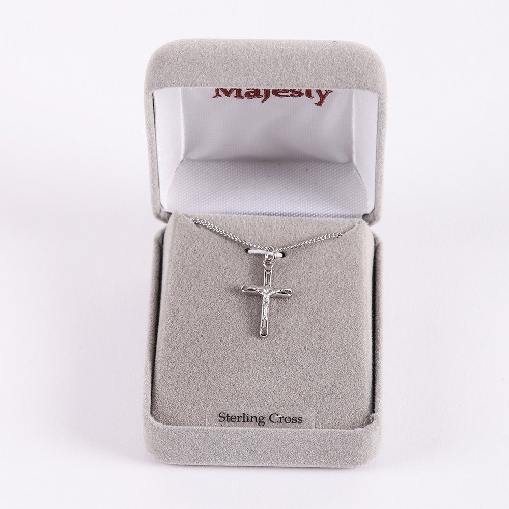 NECKLACE CRUCIFIX STERLING 18"