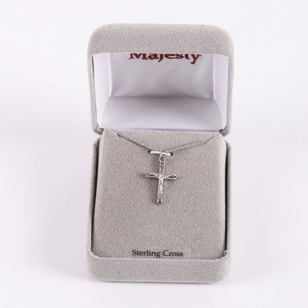 NECKLACE CRUCIFIX STERLING 18"