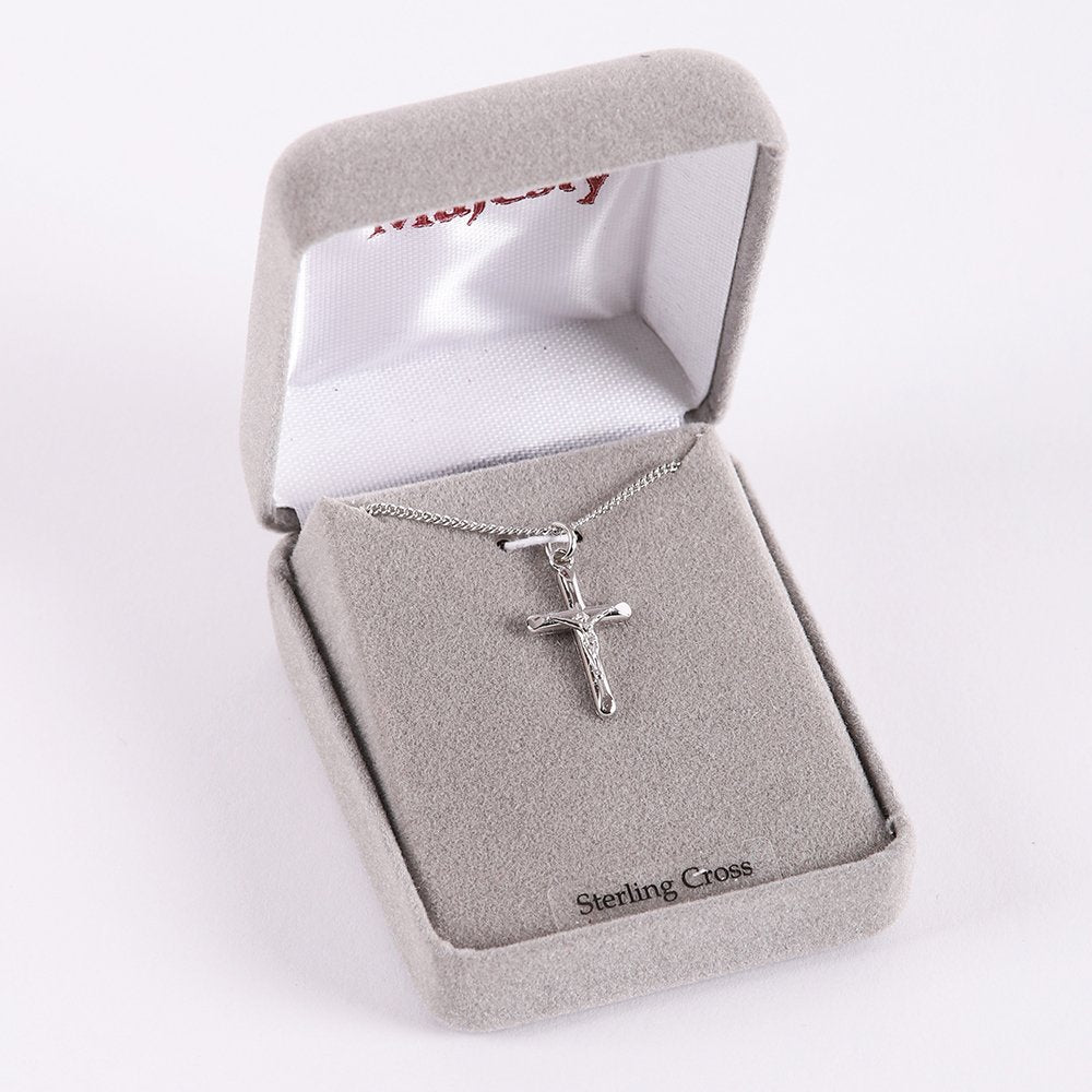NECKLACE CRUCIFIX STERLING 18"