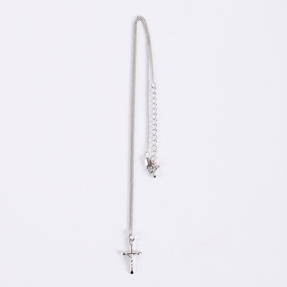 NECKLACE CRUCIFIX STERLING 18"