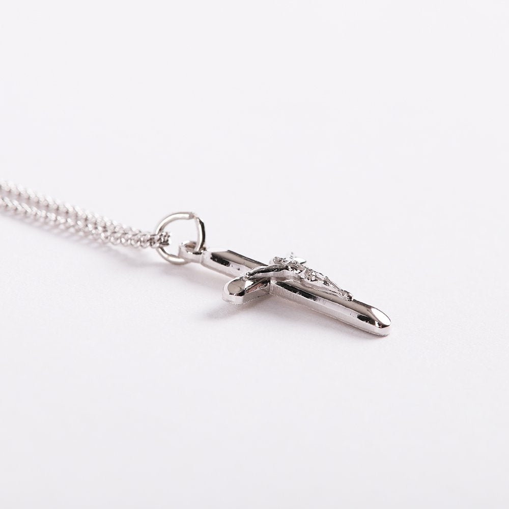 NECKLACE CRUCIFIX STERLING 18"