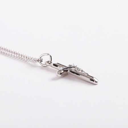 NECKLACE CRUCIFIX STERLING 18"